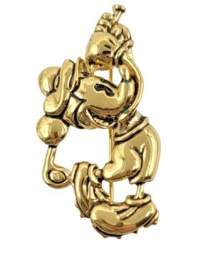 Gold Tone Mickey Mouse Brooch Pin